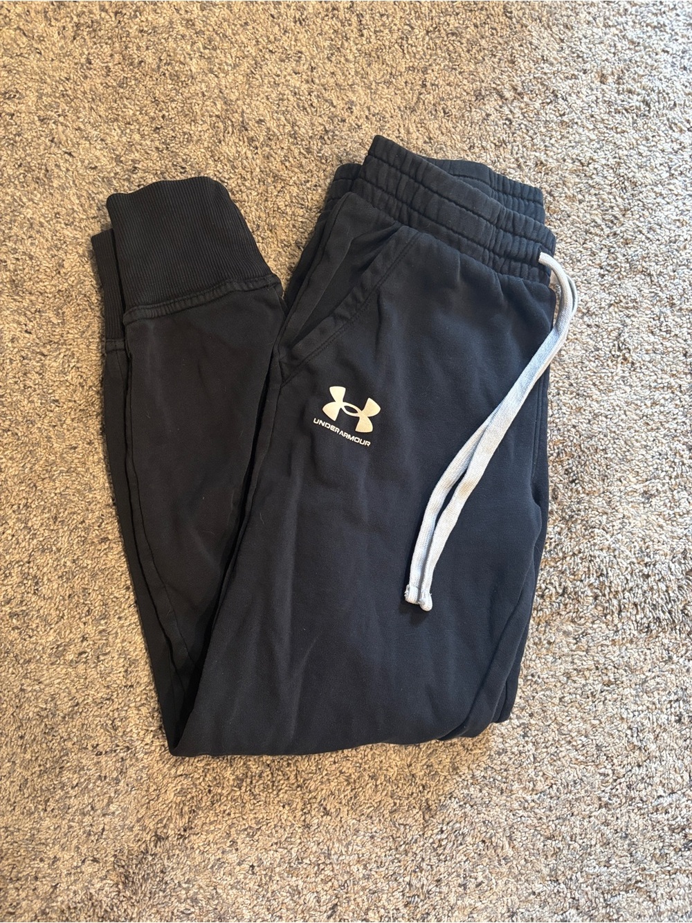 Under Armour Black Jogger Pants with White Drawstring